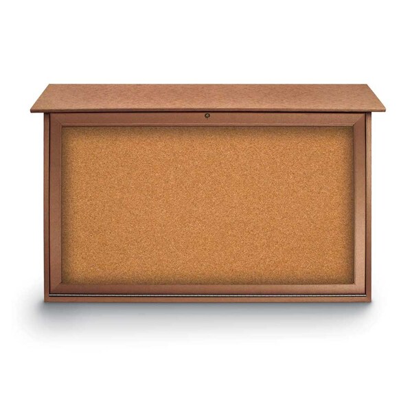 Indoor Enclosed Combo Board, 42"x32", Bronze Frame/Black & Surf